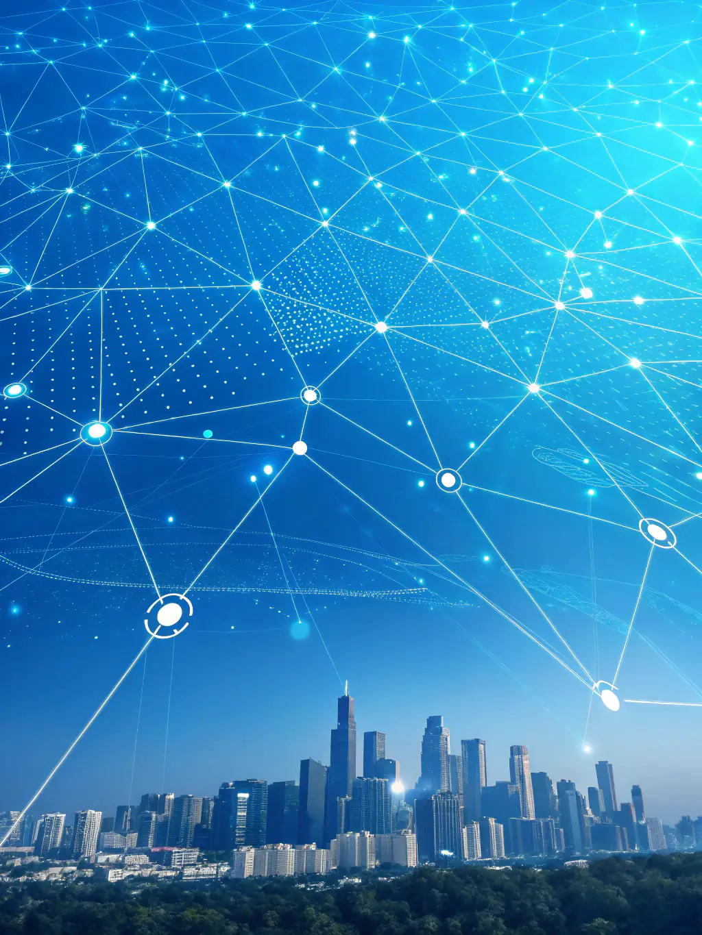 An image depicting interconnected nodes forming a network, representing the power of strategic partnerships and collaborative growth.